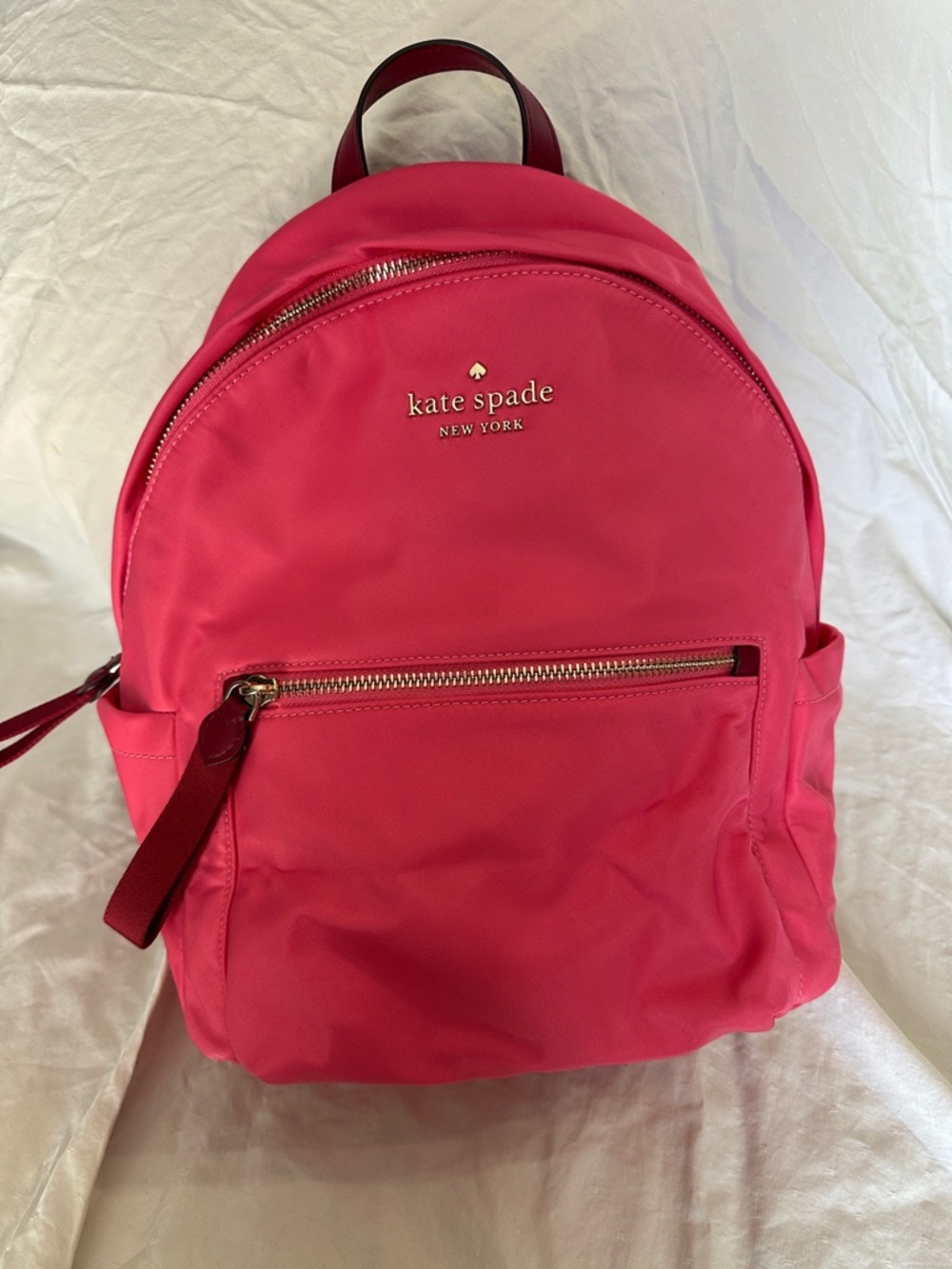 kate spade Hot Pink Nylon Backpack with Gold Hardware
